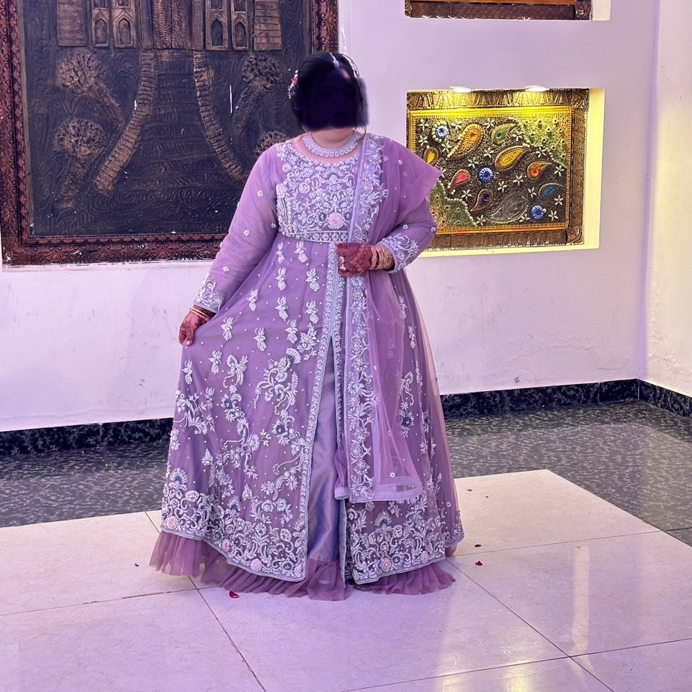 Elegant Lavender Embroidered Gown
